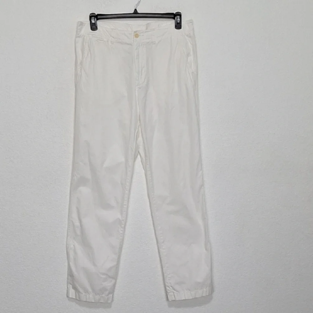 J. Crew Men’s White Preppy Quiet Luxury High Rise Chino Pants Size 34 x 34